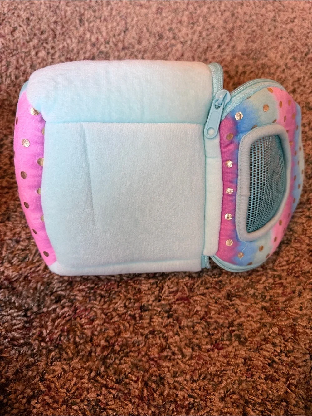 Justice Plush Polka Dot Carry Case - Includes Pet Bowl
